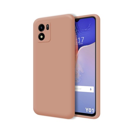 Funda Silicona Líquida Ultra Suave para Vivo Y01 color Rosa