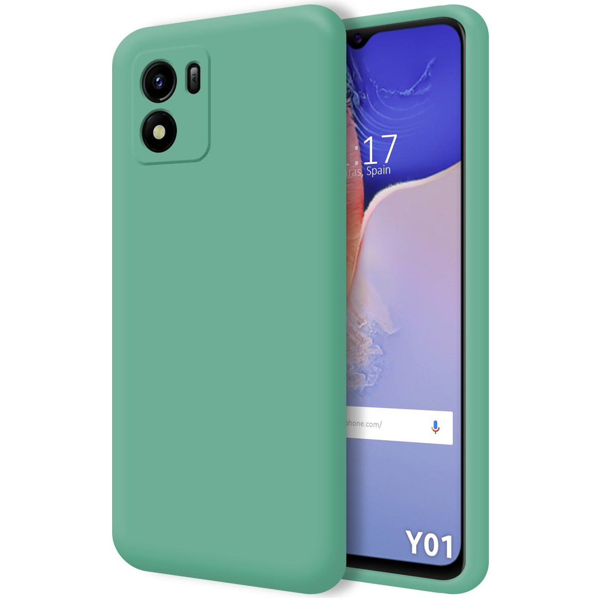Funda Silicona Líquida Ultra Suave para Vivo Y01 color Verde
