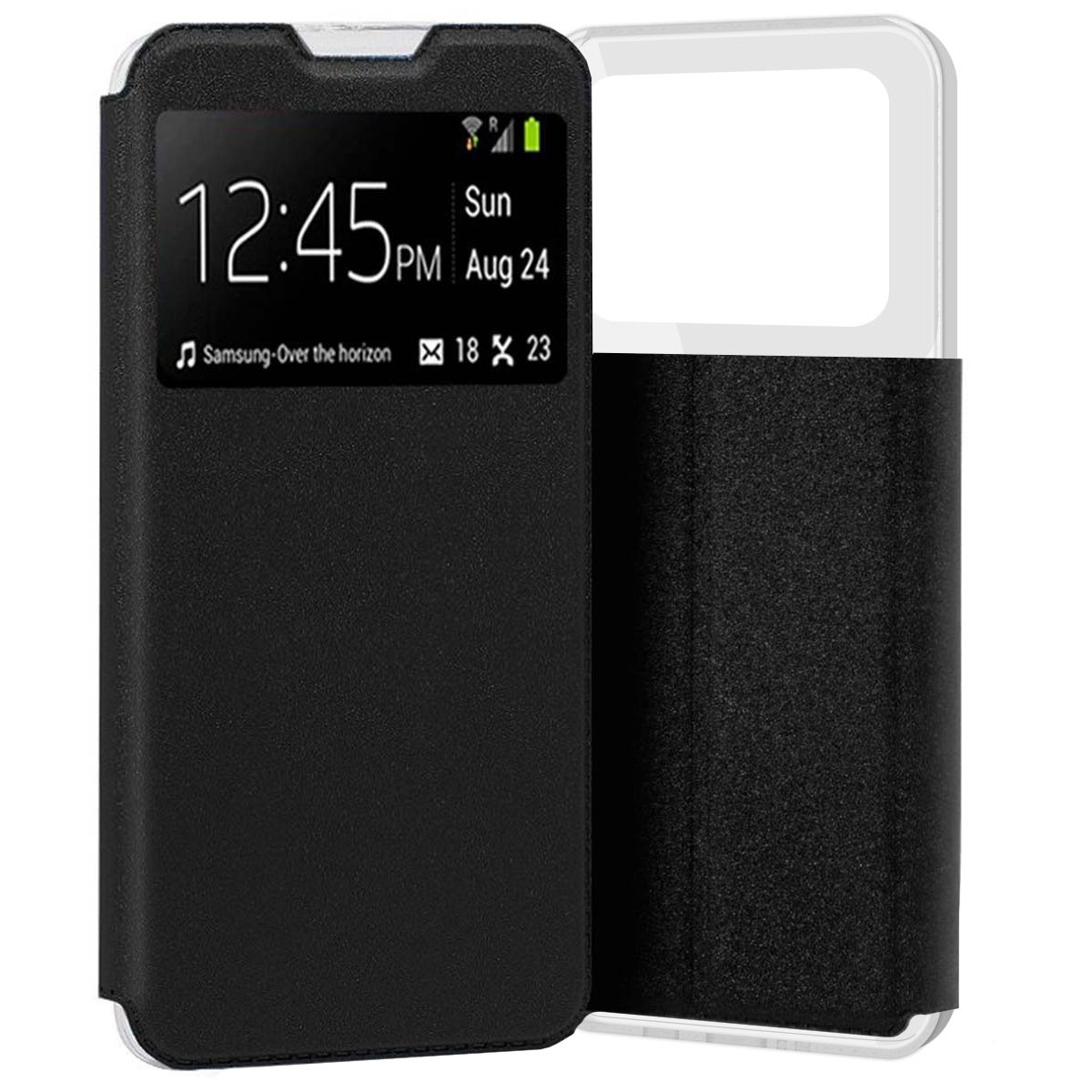 Funda Libro Soporte con Ventana para Xiaomi POCO M4 Pro 4G color Negra