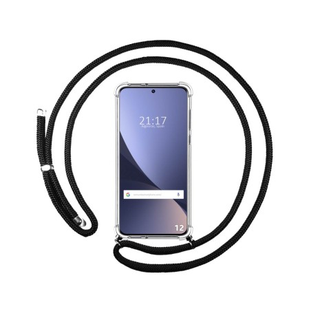 Funda Colgante Transparente para Xiaomi 12 / 12X 5G con Cordon Negro