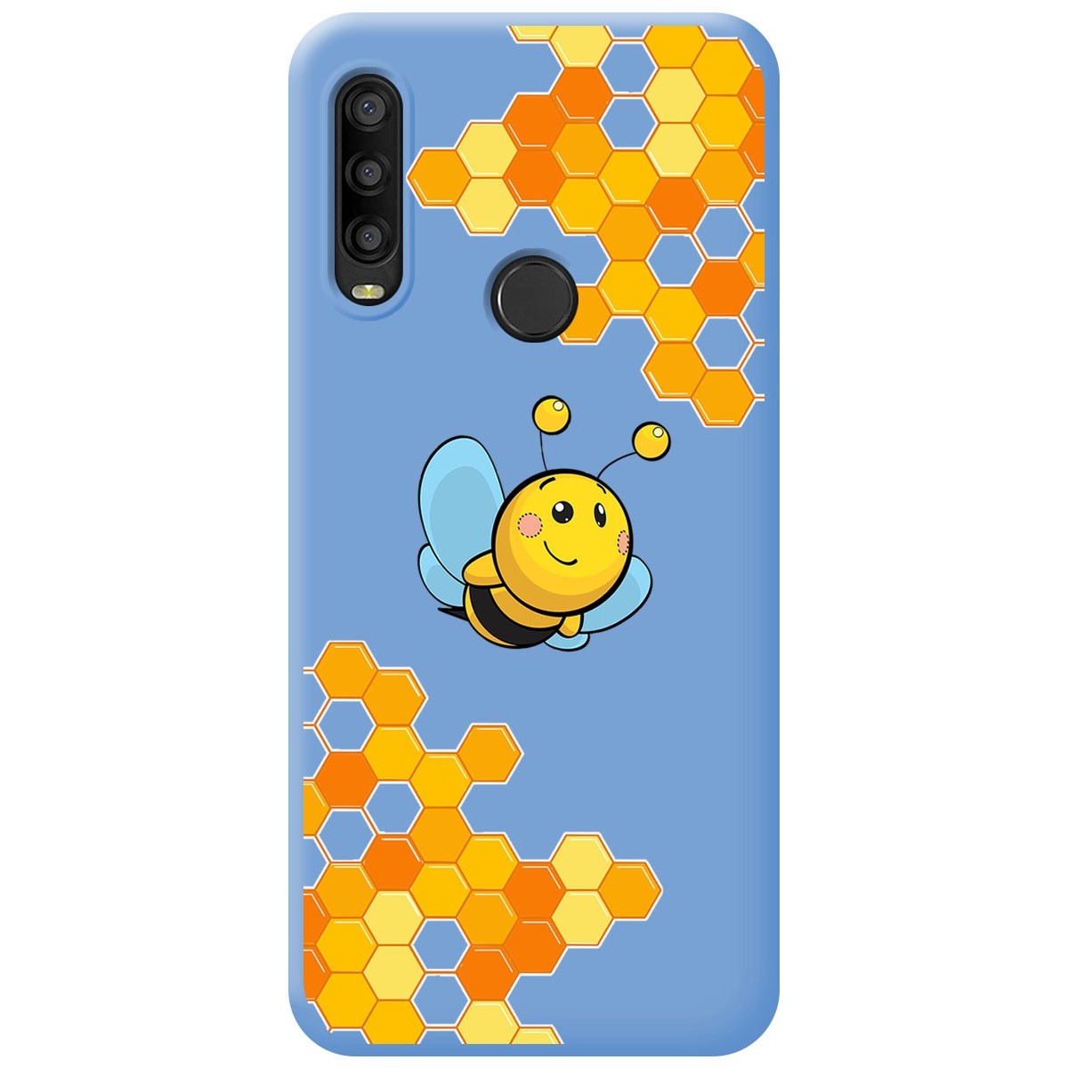 Funda Silicona Líquida Azul para Alcatel 1SE 2020 diseño Abeja Dibujos