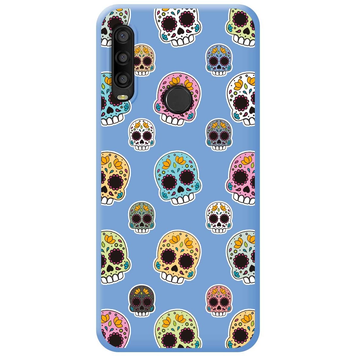 Funda Silicona Líquida Azul para Alcatel 1SE 2020 diseño Catrina Dibujos