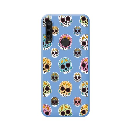 Funda Silicona Líquida Azul para Alcatel 1SE 2020 diseño Catrina Dibujos