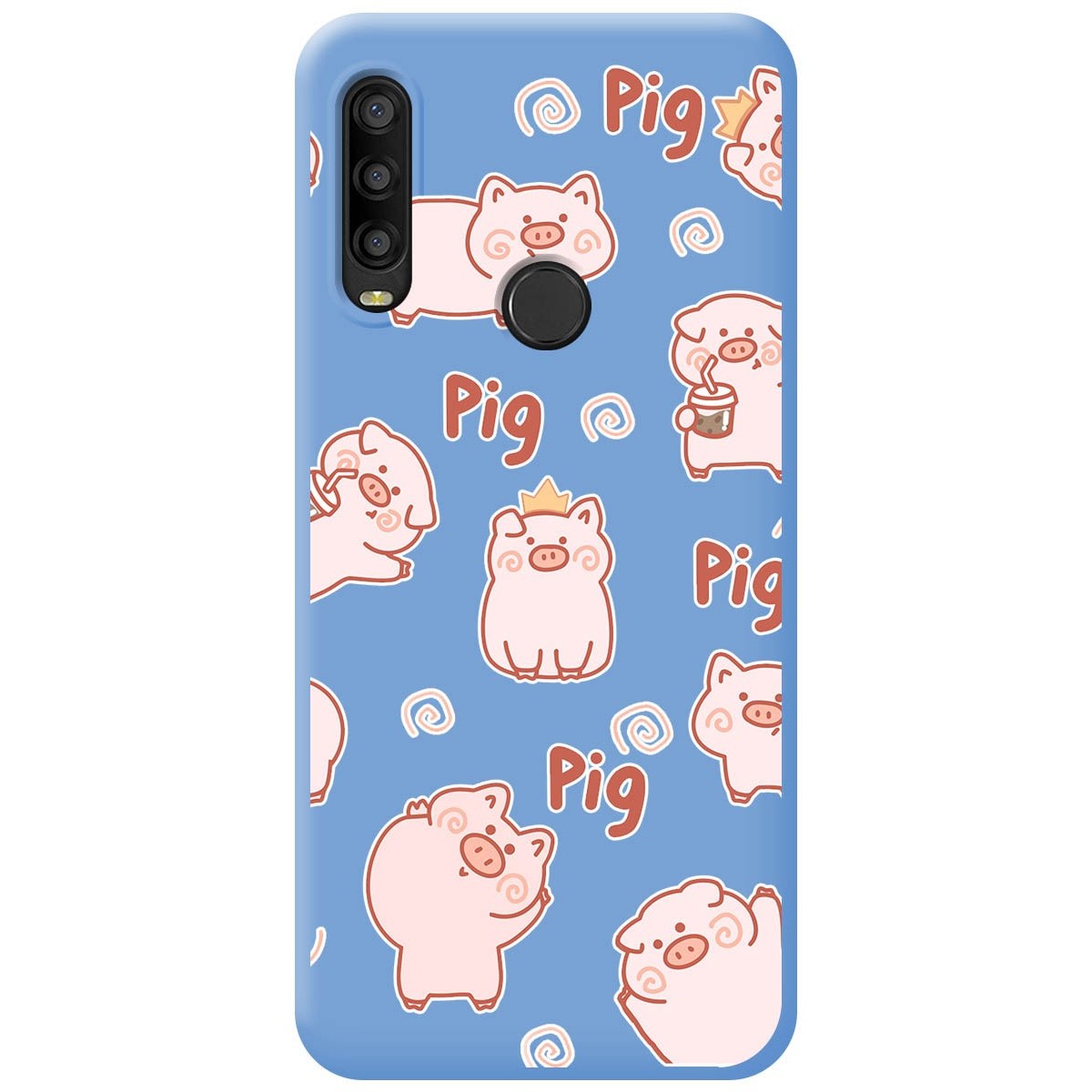 Funda Silicona Líquida Azul para Alcatel 1SE 2020 diseño Cerdos Dibujos
