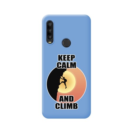 Funda Silicona Líquida Azul para Alcatel 1SE 2020 diseño Hombre Escalada Dibujos