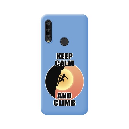 Funda Silicona Líquida Azul para Alcatel 1SE 2020 diseño Mujer Escalada Dibujos