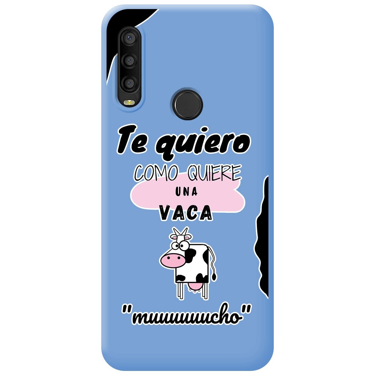 Funda Silicona Líquida Azul para Alcatel 1SE 2020 diseño Vaca Dibujos