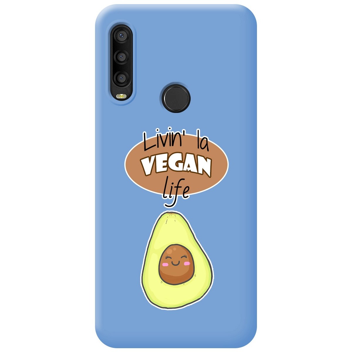 Funda Silicona Líquida Azul para Alcatel 1SE 2020 diseño Vegan Life Dibujos