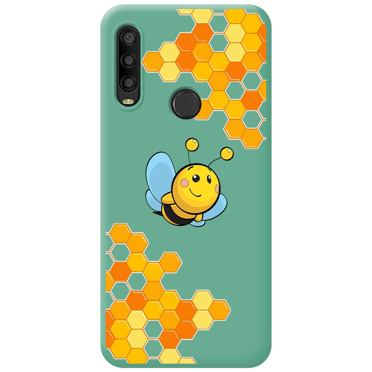 Funda Silicona Líquida Verde para Alcatel 1SE 2020 diseño Abeja Dibujos