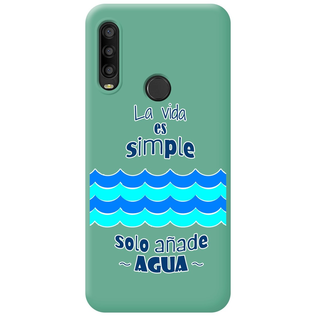 Funda Silicona Líquida Verde para Alcatel 1SE 2020 diseño Agua Dibujos