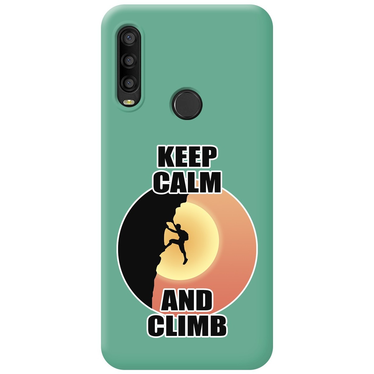 Funda Silicona Líquida Verde para Alcatel 1SE 2020 diseño Hombre Escalada Dibujos