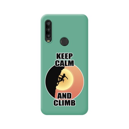 Funda Silicona Líquida Verde para Alcatel 1SE 2020 diseño Mujer Escalada Dibujos