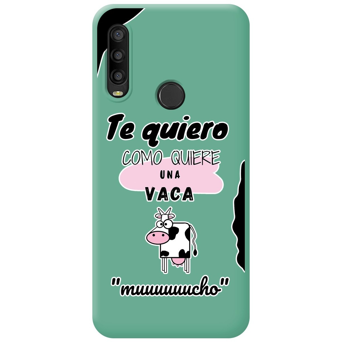 Funda Silicona Líquida Verde para Alcatel 1SE 2020 diseño Vaca Dibujos