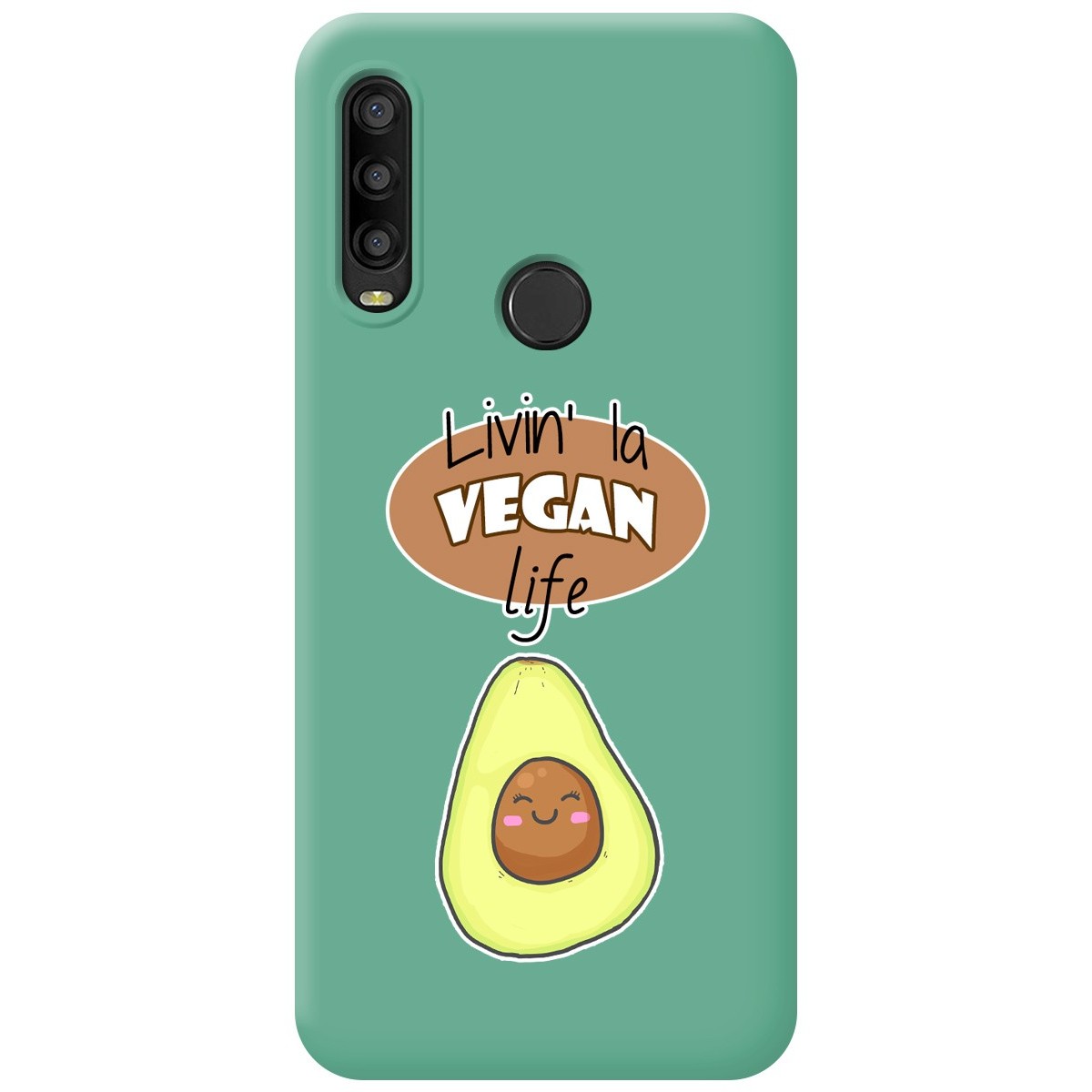 Funda Silicona Líquida Verde para Alcatel 1SE 2020 diseño Vegan Life Dibujos