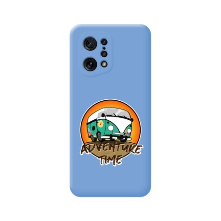 Funda Silicona Líquida Azul para Oppo Find X5 5G diseño Adventure Time Dibujos
