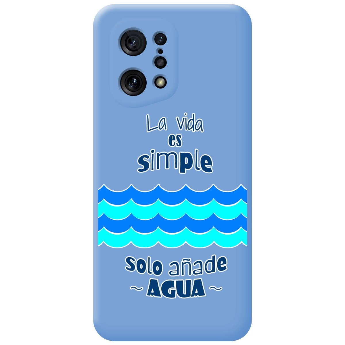 Funda Silicona Líquida Azul para Oppo Find X5 5G diseño Agua Dibujos