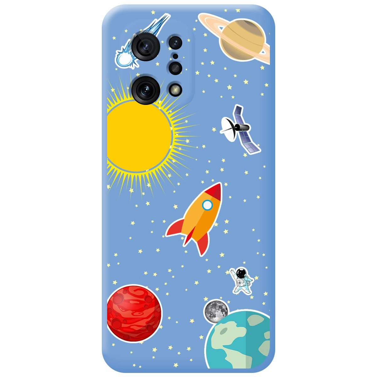 Funda Silicona Líquida Azul para Oppo Find X5 5G diseño Espacio Dibujos