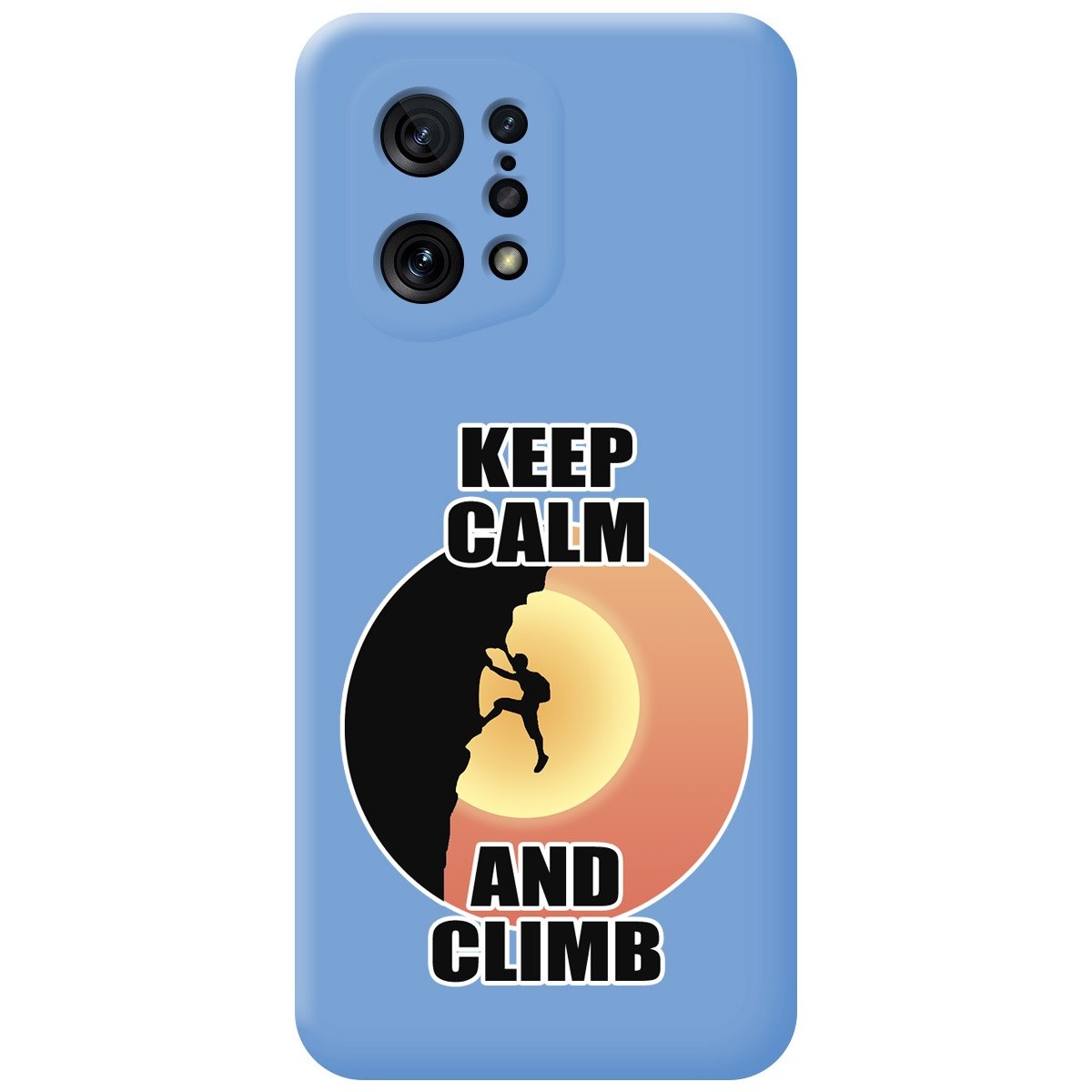 Funda Silicona Líquida Azul para Oppo Find X5 5G diseño Hombre Escalada Dibujos