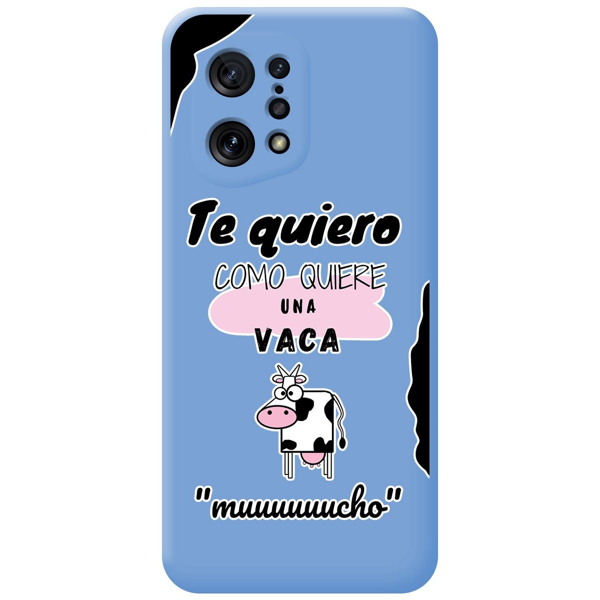 Funda Silicona Líquida Azul para Oppo Find X5 5G diseño Vaca Dibujos