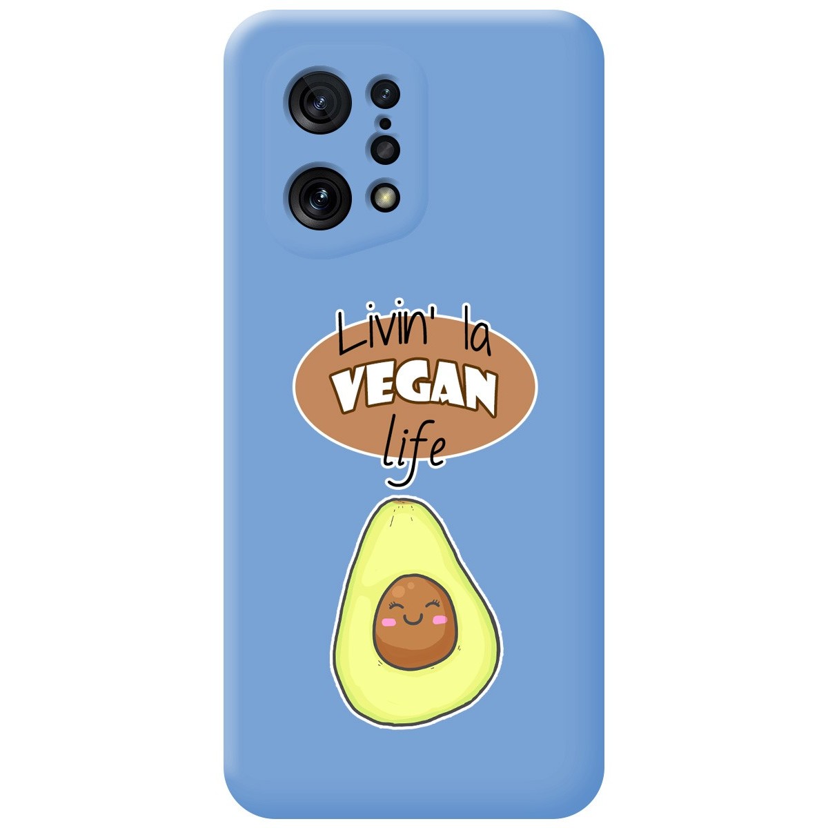 Funda Silicona Líquida Azul para Oppo Find X5 5G diseño Vegan Life Dibujos
