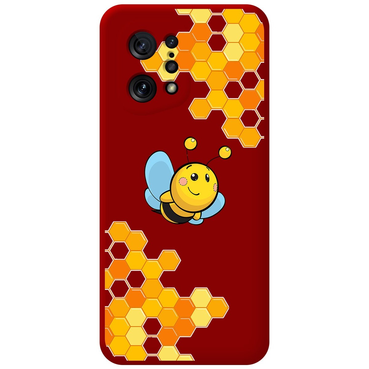 Funda Silicona Líquida Roja para Oppo Find X5 5G diseño Abeja Dibujos