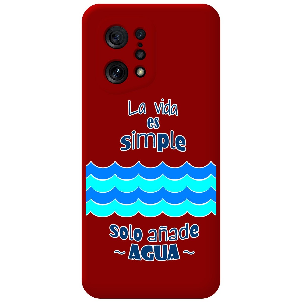 Funda Silicona Líquida Roja para Oppo Find X5 5G diseño Agua Dibujos