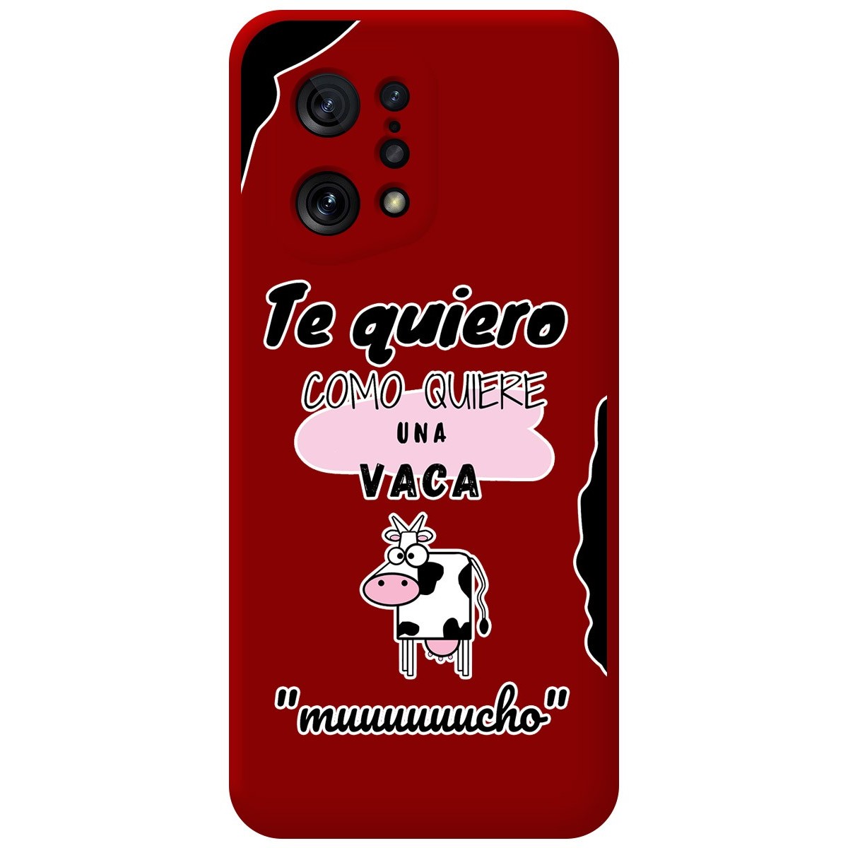 Funda Silicona Líquida Roja para Oppo Find X5 5G diseño Vaca Dibujos