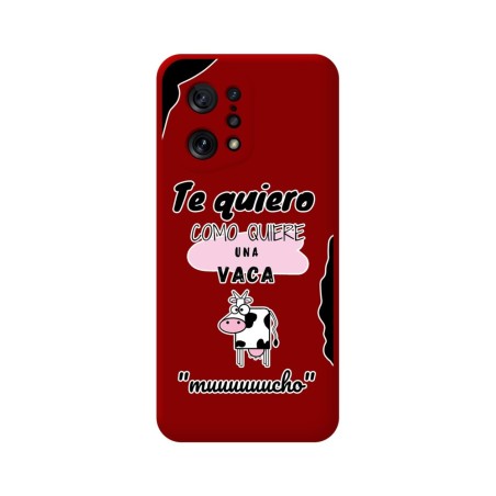 Funda Silicona Líquida Roja para Oppo Find X5 5G diseño Vaca Dibujos