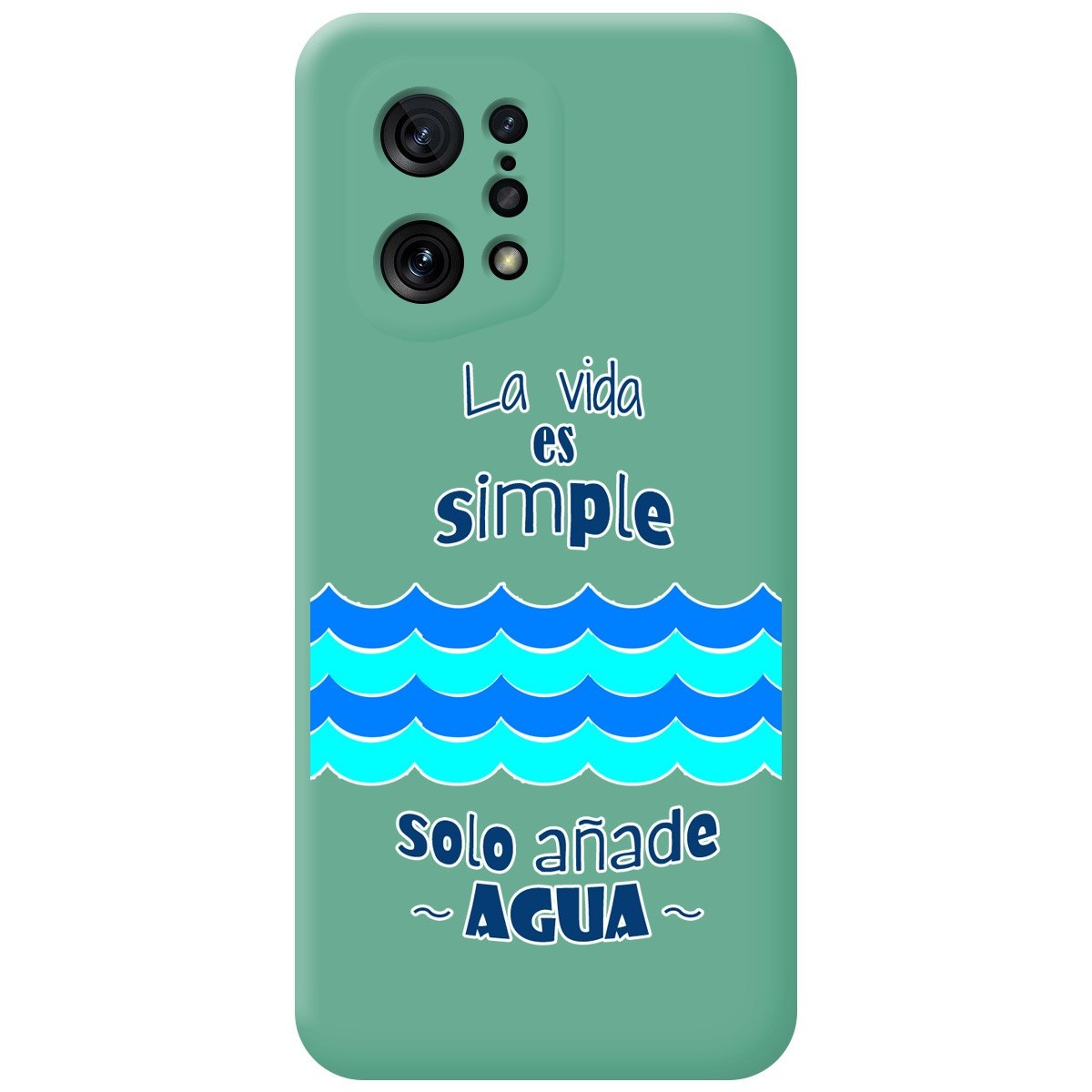 Funda Silicona Líquida Verde para Oppo Find X5 5G diseño Agua Dibujos