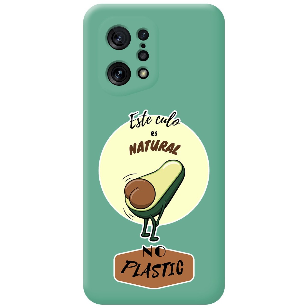 Funda Silicona Líquida Verde para Oppo Find X5 5G diseño Culo Natural Dibujos