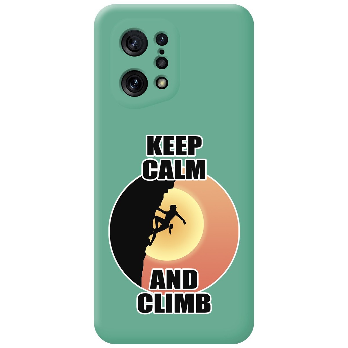 Funda Silicona Líquida Verde para Oppo Find X5 5G diseño Mujer Escalada Dibujos