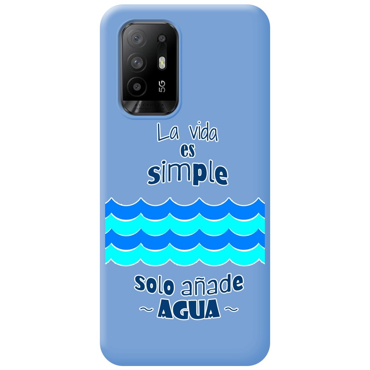 Funda Silicona Líquida Azul para Oppo A94 5G diseño Agua Dibujos