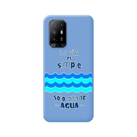 Funda Silicona Líquida Azul para Oppo A94 5G diseño Agua Dibujos
