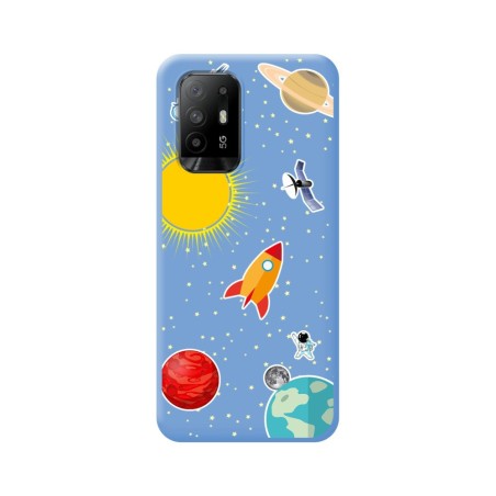 Funda Silicona Líquida Azul para Oppo A94 5G diseño Espacio Dibujos