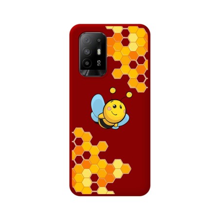 Funda Silicona Líquida Roja para Oppo A94 5G diseño Abeja Dibujos