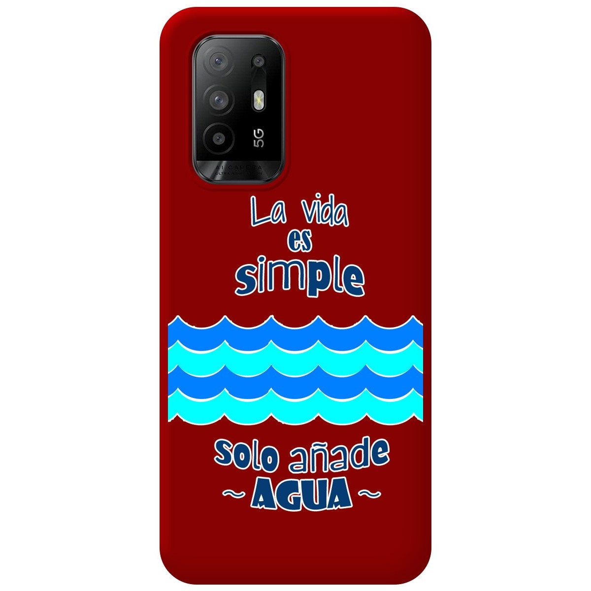 Funda Silicona Líquida Roja para Oppo A94 5G diseño Agua Dibujos