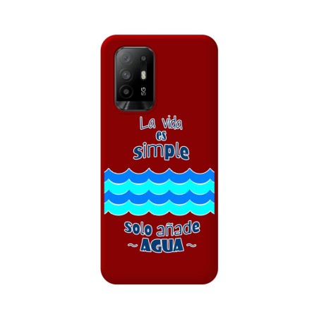 Funda Silicona Líquida Roja para Oppo A94 5G diseño Agua Dibujos