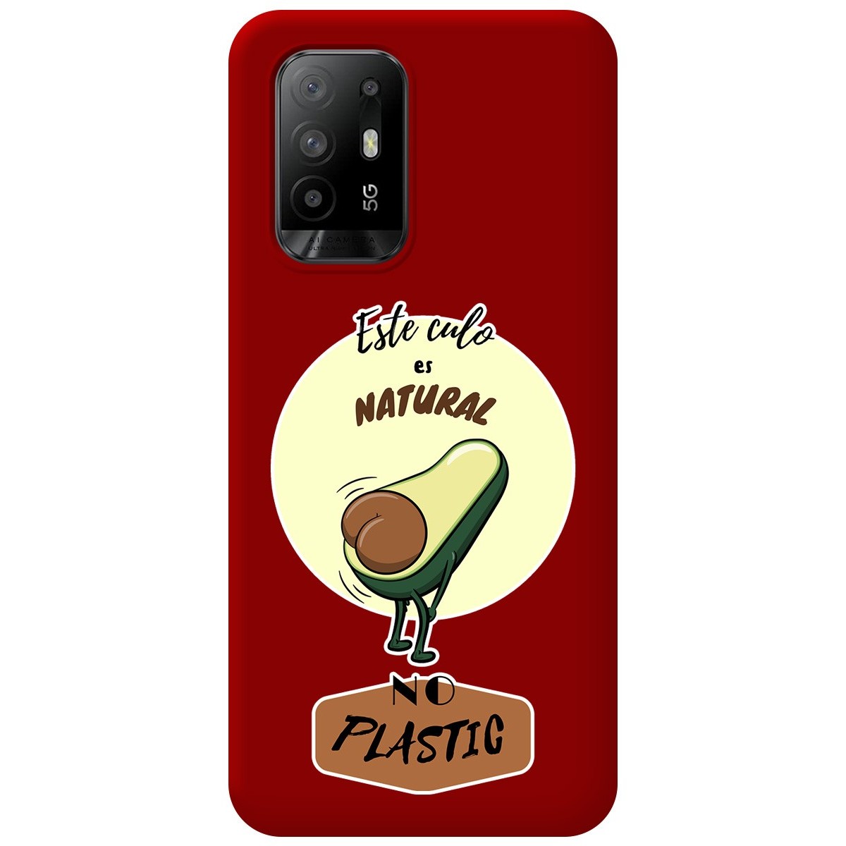 Funda Silicona Líquida Roja para Oppo A94 5G diseño Culo Natural Dibujos