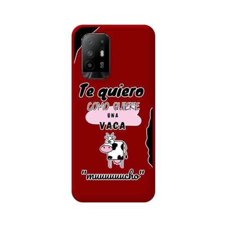 Funda Silicona Líquida Roja para Oppo A94 5G diseño Vaca Dibujos