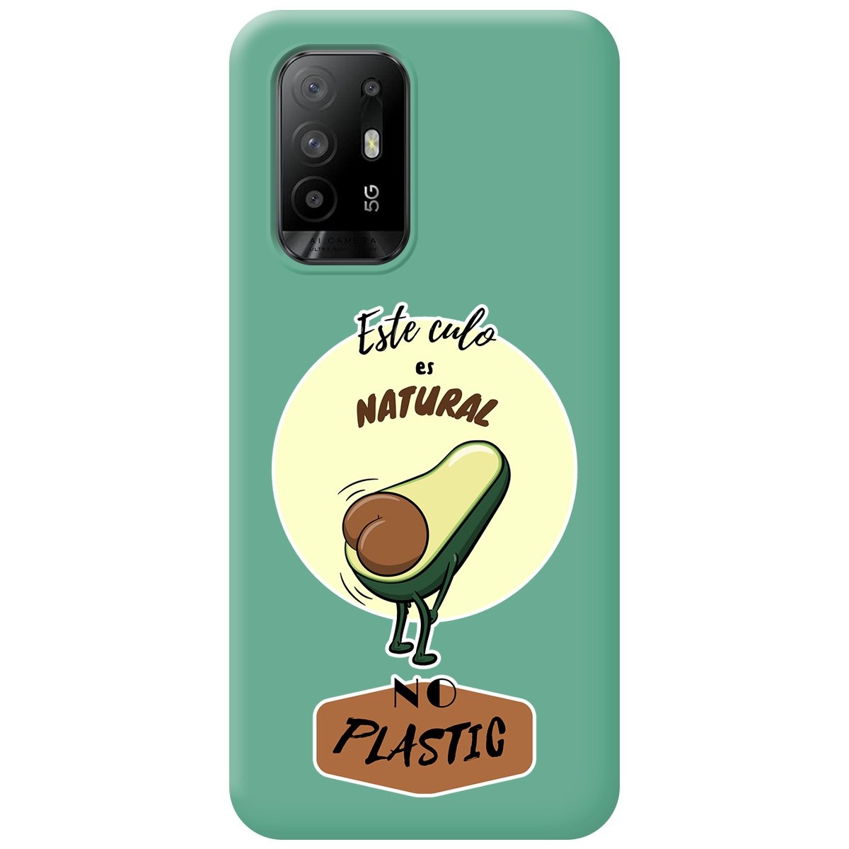 Funda Silicona Líquida Verde para Oppo A94 5G diseño Culo Natural Dibujos
