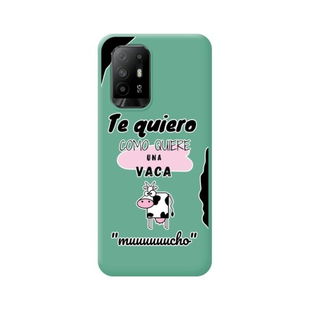 Funda Silicona Líquida Verde para Oppo A94 5G diseño Vaca Dibujos