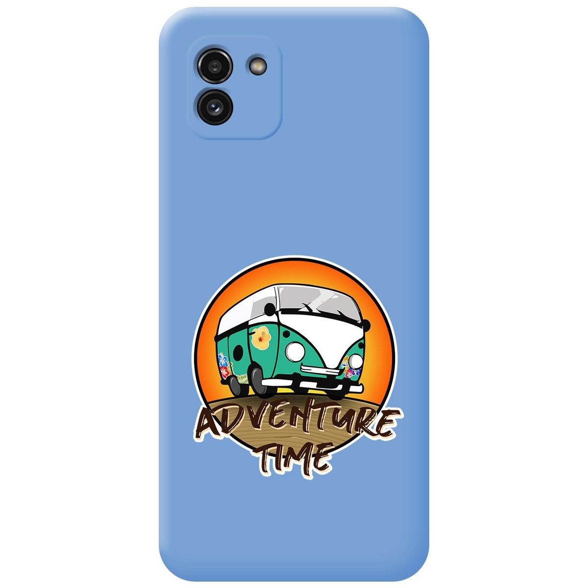 Funda Silicona Líquida Azul para Samsung Galaxy A03 diseño Adventure Time Dibujos