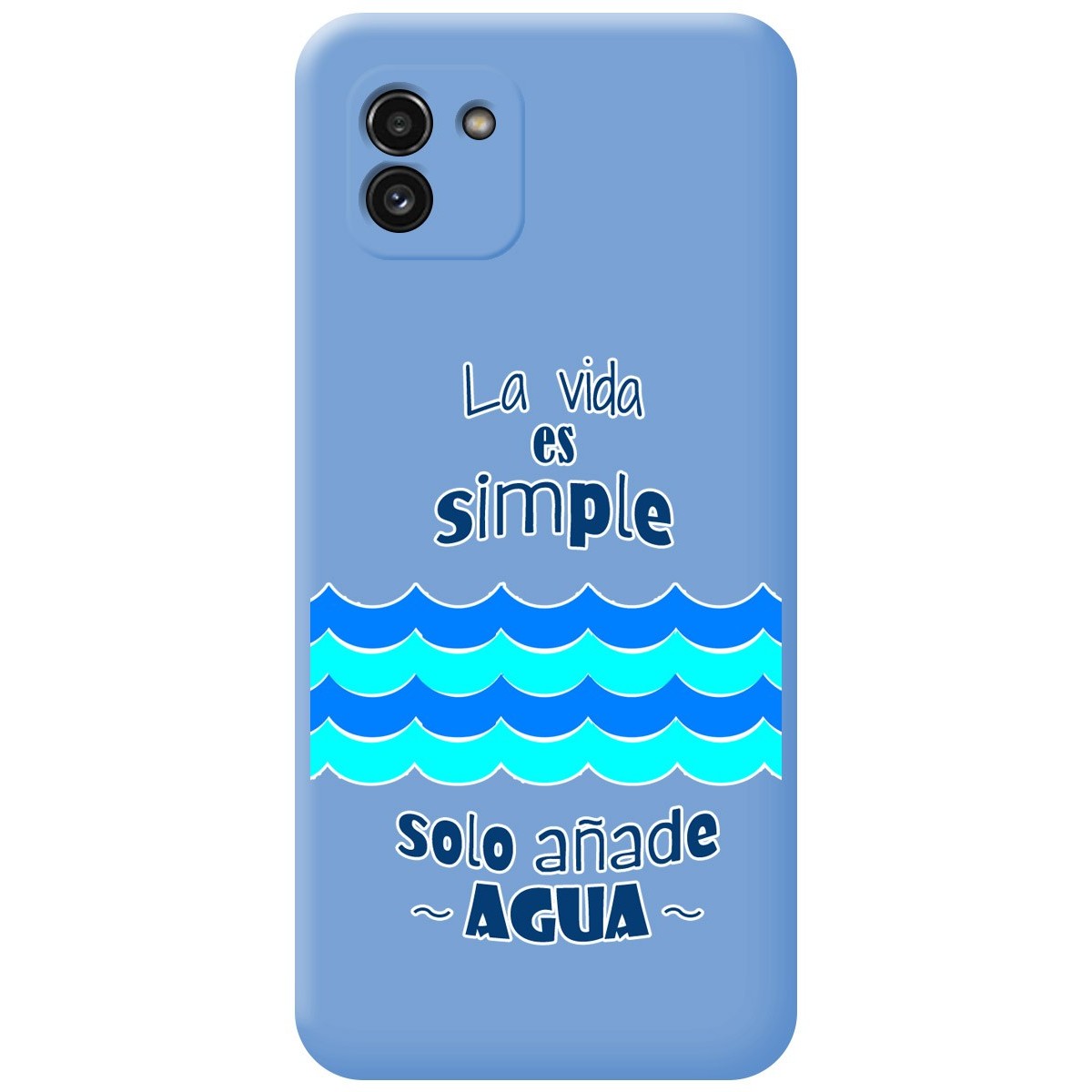 Funda Silicona Líquida Azul para Samsung Galaxy A03 diseño Agua Dibujos