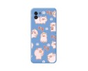 Funda Silicona Líquida Azul para Samsung Galaxy A03 diseño Cerdos Dibujos