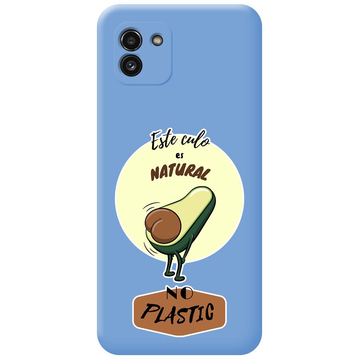 Funda Silicona Líquida Azul para Samsung Galaxy A03 diseño Culo Natural Dibujos