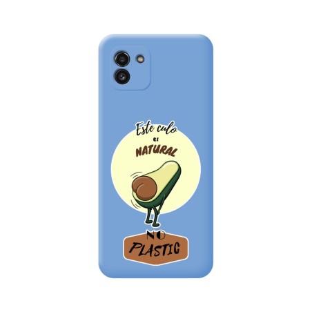 Funda Silicona Líquida Azul para Samsung Galaxy A03 diseño Culo Natural Dibujos
