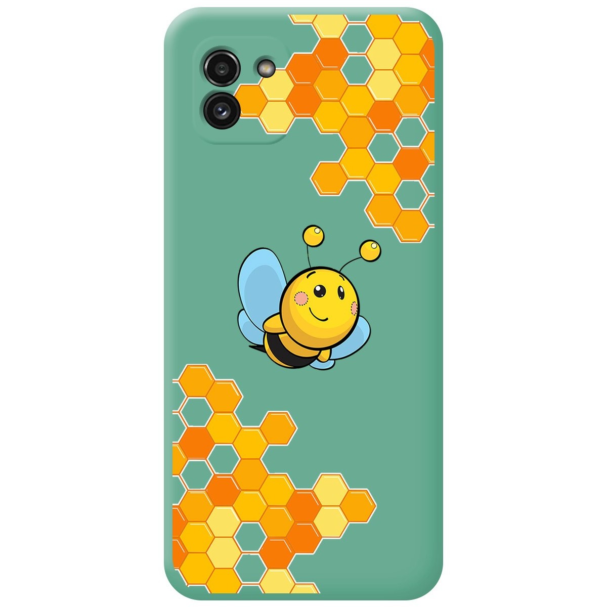 Funda Silicona Líquida Verde para Samsung Galaxy A03 diseño Abeja Dibujos