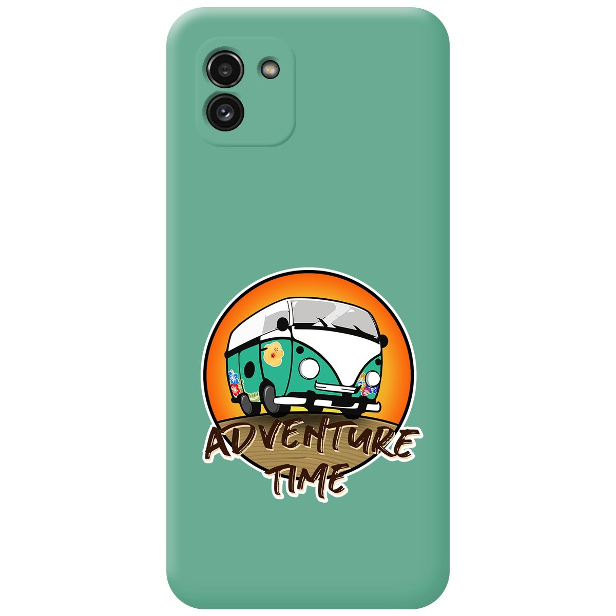 Funda Silicona Líquida Verde para Samsung Galaxy A03 diseño Adventure Time Dibujos