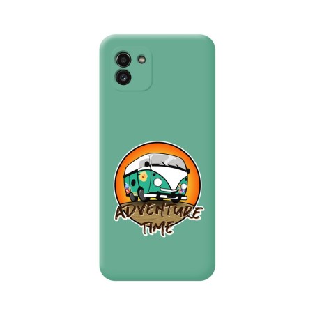 Funda Silicona Líquida Verde para Samsung Galaxy A03 diseño Adventure Time Dibujos