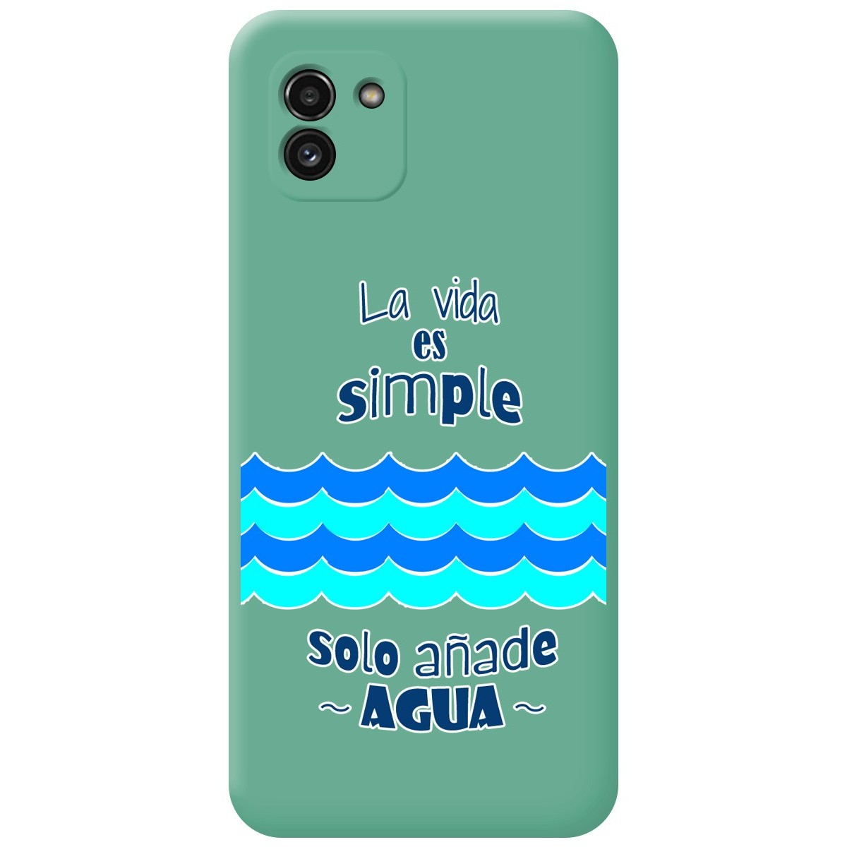 Funda Silicona Líquida Verde para Samsung Galaxy A03 diseño Agua Dibujos
